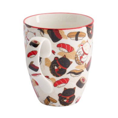 TDS, Kawaii Lucky Cat Tasse mit Geschenkbox Katze/Sushi, Ø 8.5x10.2cm, 380 ml, Art.-Nr. 21530