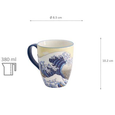 TDS, Tasse mit Geschenkbox, Kawaii Hokusai, Ø 8,5x10,2cm, 380 ml, Art.-Nr. 21531
