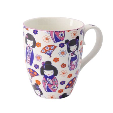 TDS, Kawaii Kokeshi Mug W/Giftbox, 8.5x10.2cm, 380 ml, Item No. 21532