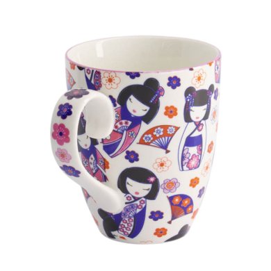 TDS, Kawaii Kokeshi Mug W/Giftbox, 8.5x10.2cm, 380 ml, Item No. 21532