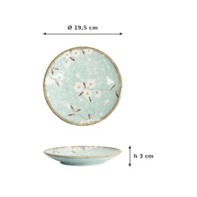 Teller Light Blue Sakura, Porzellan, Ø 19,5 × 3 cm, Art.-Nr. 21592