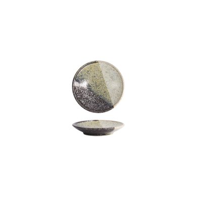 Tokyo Design Studio Round Plate Oboro Yamakage Black/Brown/White, Ceramic, Ø 9.8 × 1.7 cm