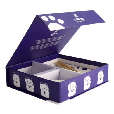 Tokyo Design Studio Sushi-Set Kawaii Blue Maneko Blau/Weiß, 6-tlg., Porzellan