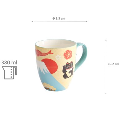TDS, Kawaii Japan-B Tasse mit Geschenkbox, Rot, Ø 8.5x10.2cm, 380 ml, Art.-Nr. 21776