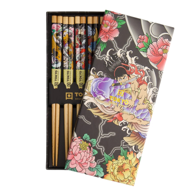 Bamboo White 5 Paar Essstäbchen bei g-HoReCa