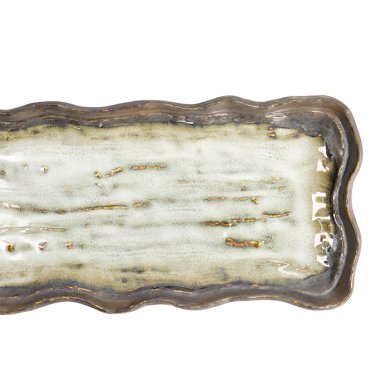 TDS, Rectangular Plate, Yohen Gold Wave, 29 x 13 x 3 cm, Item No. 21903