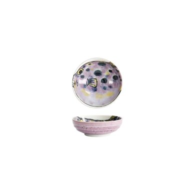 Tokyo Design Studio Saucenschale Seafood Blowfish Fugu Lila, Porzellan, Ø 9,5 × 3 cm, 150 ml