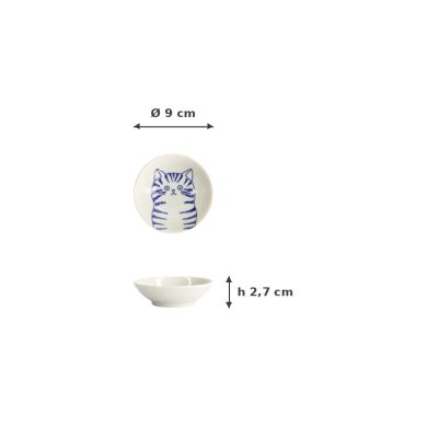 Soy Sauce Dish, Kawaii Cat Dora, Ø 9 x 2.7 cm, Item No. 22071