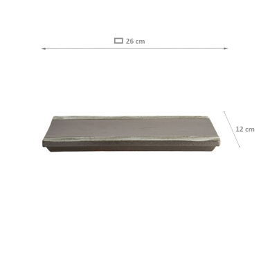 TDS, Large Plate, Ob Grey, 26 x 12 cm, Item No. 22108