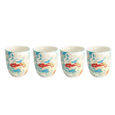 Mug Set Kawaii Goldfish Multicolour in Gift Box, 4 pcs., Porcelain, Ø 7 × 8 cm, 170 ml, Item No. 22121