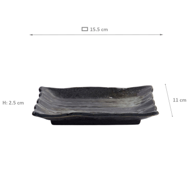 TDS, Plate, Black, 15.5x11x2.5cm - Item No. 22233