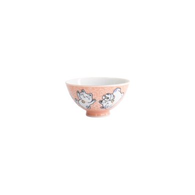 Reisschale Kawaii Karakusa Lucky Cat Orange, Porzellan, Ø 11,5 × 6 cm, 300 ml, Art.-Nr. 22251