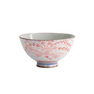 Rice Bowl Kawaii Luster Phoenix Red, Porcelain, Ø 11.5 × 6 cm, 300 ml, Item No. 22255