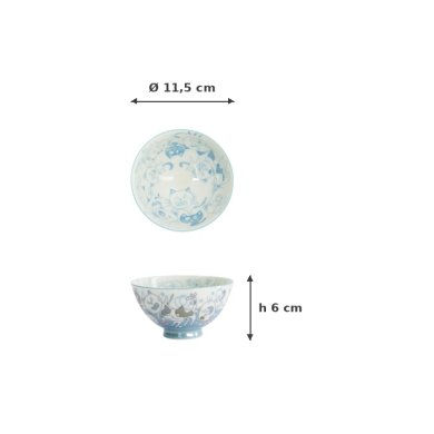 Reisschale Kawaii Funny Cat Blau, Porzellan, Ø 11,5 × 6 cm, 300 ml, Art.-Nr. 22257