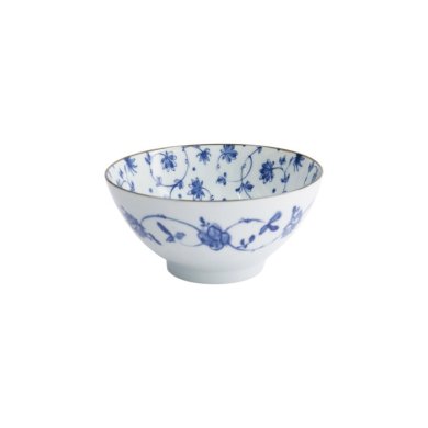 Schale Natsu Karakusa Mixed Bowl Blau/Weiß, Keramik, Ø 17,8 × 9,5 cm, Art.-Nr. 22316