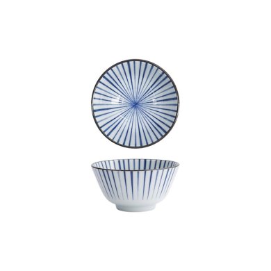 Tokyo Design Studio Rice Bowl Natsu Tokusa Blue/White, Porcelain, Ø 12 × 6.4 cm, 350 ml