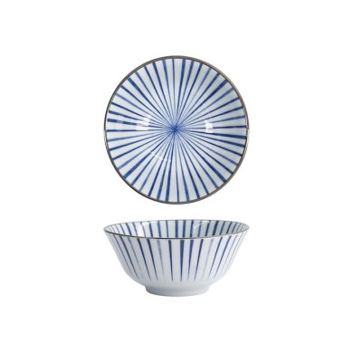 Tokyo Design Studio Tayo-Schale Natsu Tokusa Blau/Weiß, Porzellan, Ø 15,2 × 6,7 cm, 500 ml