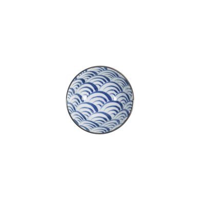 Rice Bowl Natsu Nami Blue/White, Porcelain, Ø 12 × 6.4 cm, 350 ml, Item No. 22335
