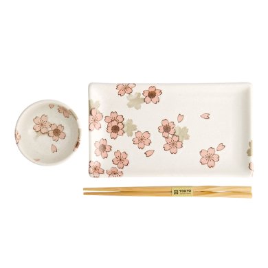 4 w/Chopsticks Blue Kawaii Maiko Sushi Plate Giftset Set at g-HoReCa (picture 3 of 6)