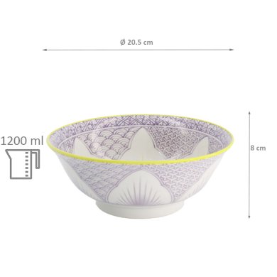 TDS, Ramen Bowl Giftset, Lily Flower, 2-piece set, Ø 20.5 x 8cm 1200ml, Itm No. 22646