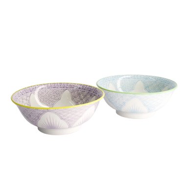 TDS, Ramen Bowl Giftset, Lily Flower, 2-piece set, Ø 20.5 x 8cm 1200ml, Itm No. 22646