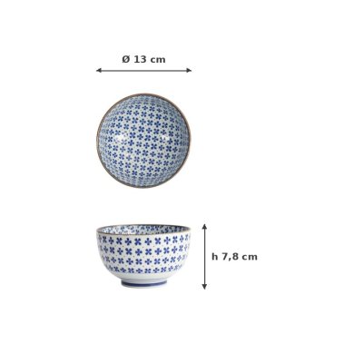Bowl Japan Flower Sakura Blue/White, Porcelain, Ø 13 × 7.8 cm, 500 ml, Item No. 2721