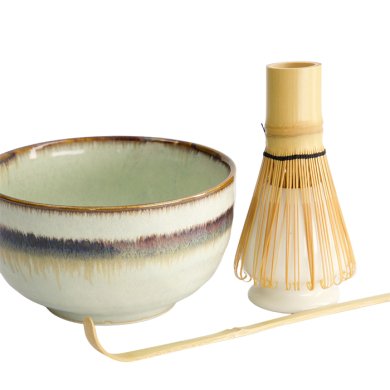 TDS, Matcha Bowl Giftset, 4-piece set, 11 x 8 cm, Wasabi, Item No. 33003