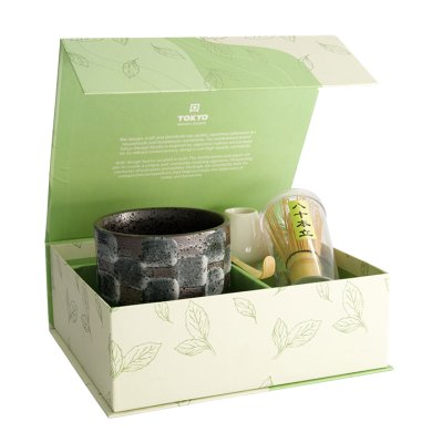 TDS, Matcha Bowl Giftset , 4-piece set, 11 x 8 cm, Kanegin Grey, Item No. 33004