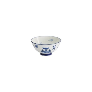 Bowl Kawaii Owl Blue/White, Porcelain, Ø 11.5 × 6 cm, 300 ml, Item No. 33207