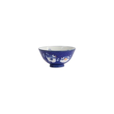 Rice Bowl, Kawaii, Fish, Dark Blue, Ø 11.5x6cm 300ml, Item No. 33213