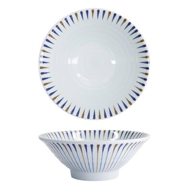 Tokyo Design Studio Ramen Bowl Tokusa White, Melamine, Ø 21.7 × 8.3 cm, 1.2 l