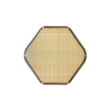 Sechseckiger Teller, Bambus, 20 × 18,9 × 2,5 cm, Art.-Nr. 33292