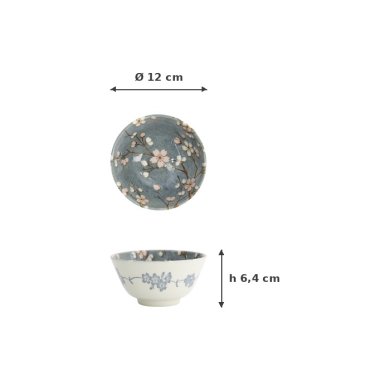 Bowl Fujisakura Grey, Porcelain, Ø 12 × 6.4 cm, 300 ml, Item No. 33346