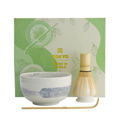 TDS, Matcha Giftset, Hayase White,  4-piece set, Ø 13x7cm, Item No. 33375