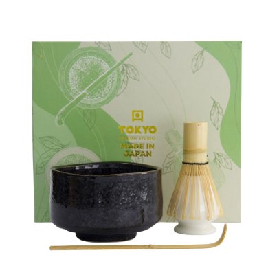 TDS, Matcha Bowl Giftset , 4-Piece set, 12x7.5cm, Akeyo Black, Item No. 33411