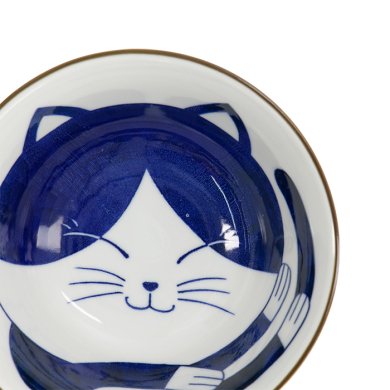 TDS, Tayo Bowl, Kawaii Cat Neko, Blue, Ø 14.9x6.7cm 500ml, Item No. 33413