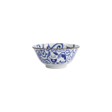 Tayo-Schale Kawaii Cat Neko Blau (Blau/Weiß), Porzellan, Ø 14,9 × 6,7 cm, 500 ml, Art.-Nr. 33414