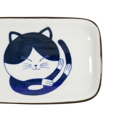 TDS, Quadratischer Teller, Kawaii Cat Neko, Blau, 16,3x10,2cm, Art.-Nr. 33495