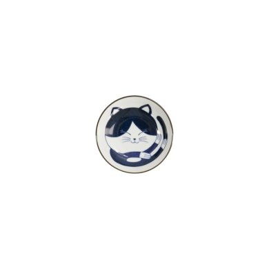 Schale Kawaii Cat Neko Blau/Weiß, Porzellan, Ø 10,2 × 2,5 cm, Art.-Nr. 33496