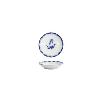 Tokyo Design Studio Sauce Bowl Squid Blue/White, Porcelain, Ø 9 × 2 cm
