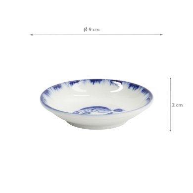 TDS, Sauce Bowl, Flounder, Blue/White, Ø 9x2cm - Item No. 33561