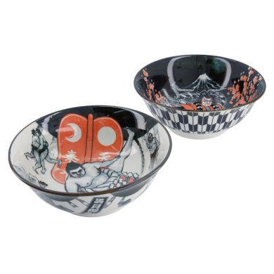 TDS, Ramen Bowl in Gift Box, Asakusa, 6-piece set, Ø 20.5x8cm 1250ml, Item No. 33608