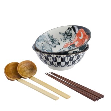 TDS, Ramen Bowl in Gift Box, Asakusa, 6-piece set, Ø 20.5x8cm 1250ml, Item No. 33608