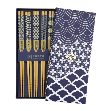 Chopstick Set,5 Black Stripe DJ at g-HoReCa