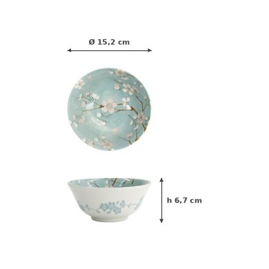 Tayo-Schale Fujisakura Grün, Porzellan, Ø 15,2 × 6,7 cm, 500 ml, Art.-Nr. 33705