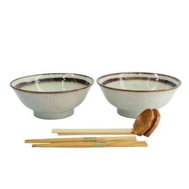 TDS, Ramen Schale Geschenkset, 6-tlg., Wasabi, Beige, Ø 21,5x9cm 1300ml , Art.-Nr. 33896