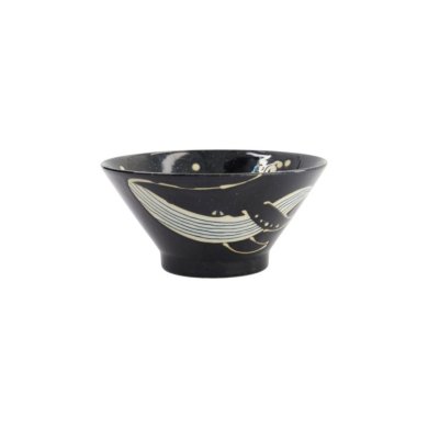 Rice Bowl Kawaii Black Whale, Porcelain, Ø 18.5 × 9 cm, 1.25 l, Item No. 33947