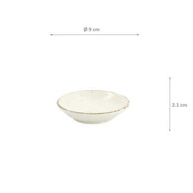 TDS, Round Sauce Bowl, Shirogesho, Ø 9 x 2.1 cm - Item No. 33958