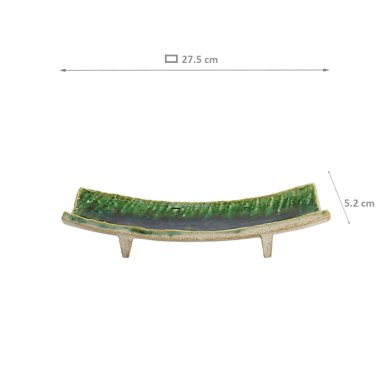 TDS, Rechteckige Teller, Mino Craft, Grün, 27,5x5,2cm, Art Nr. 34037