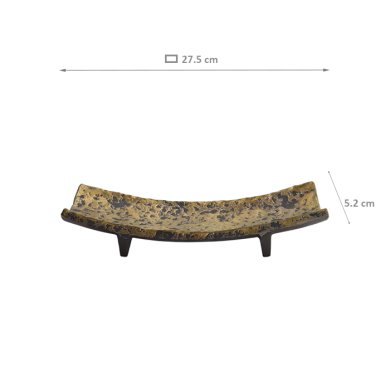 TDS, Rechteckige Teller, Mino Craft, Gold, 27,5x5,2cm, Art Nr. 34042